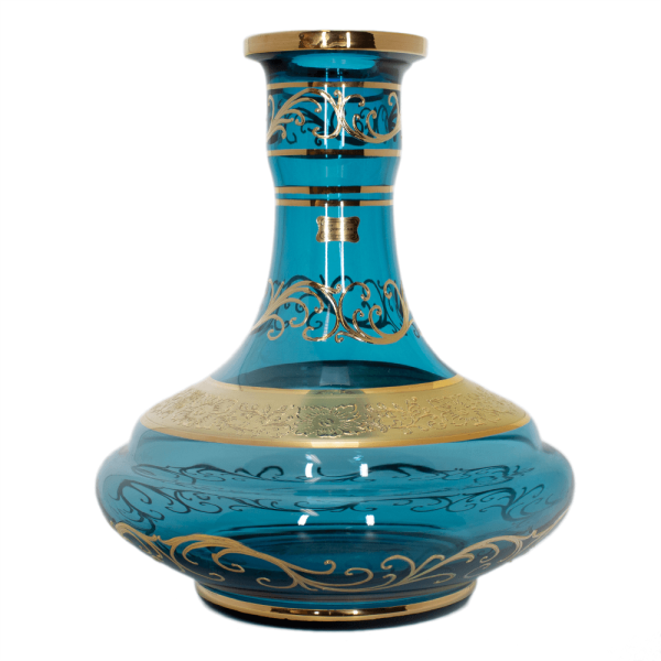 aquamarin ufo genie form mit goldverzierung